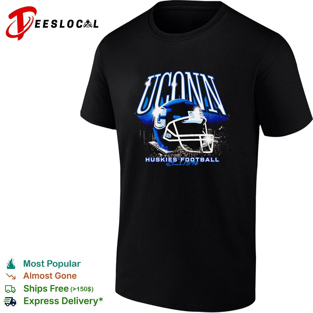 UConn Huskies football team helmet since 1896 vintage distressed shirt