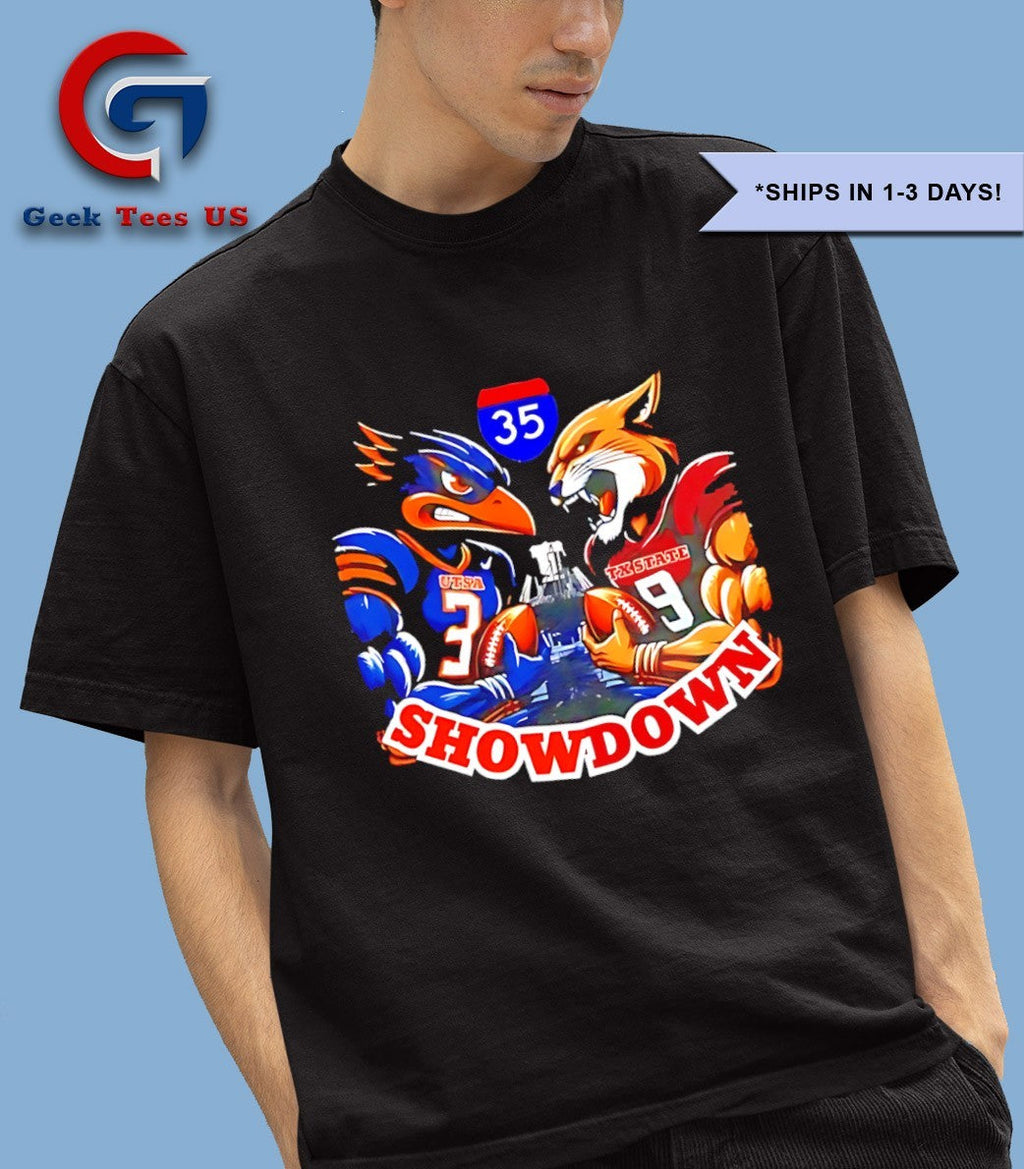 UTSA vs Texas State Gameday Show Down 2025 mascot shirt