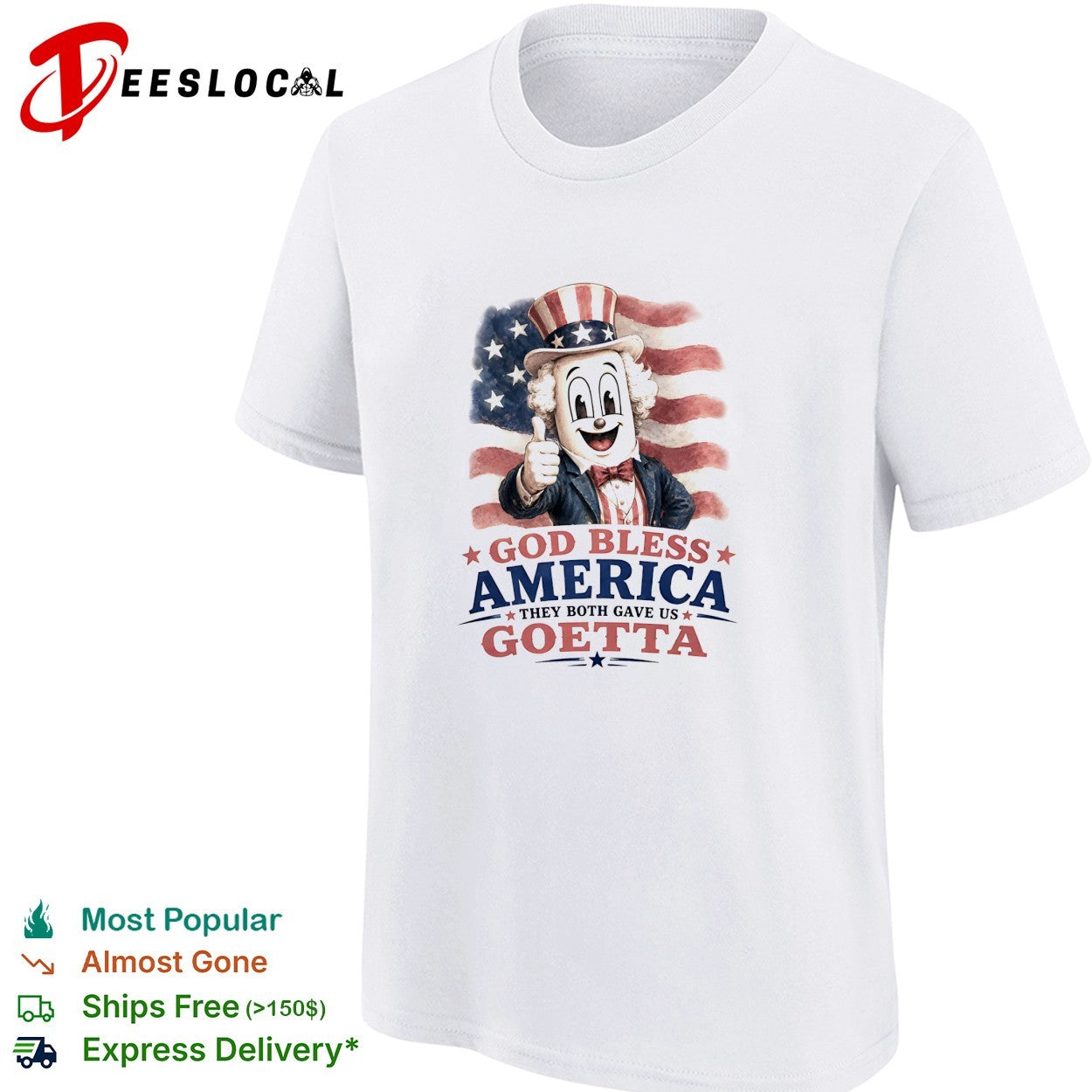 Uncle Sam tipping hat and giving thumbs up god bless america goetta patriotic shirt