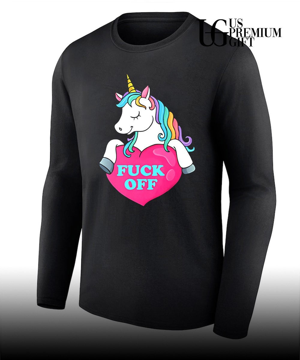 Unicorn fuck off heart shirt