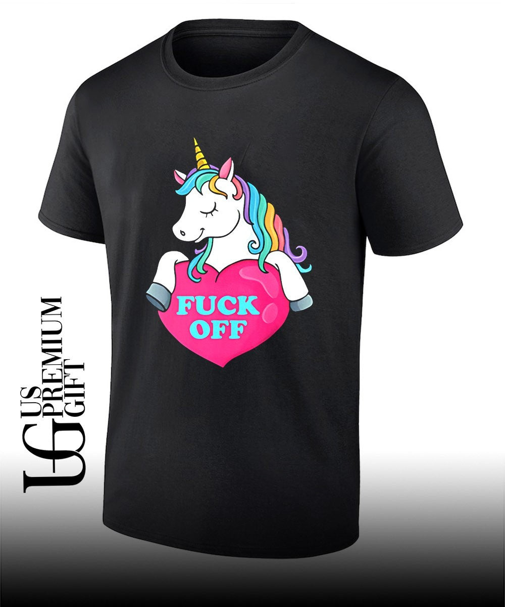 Unicorn fuck off heart shirt