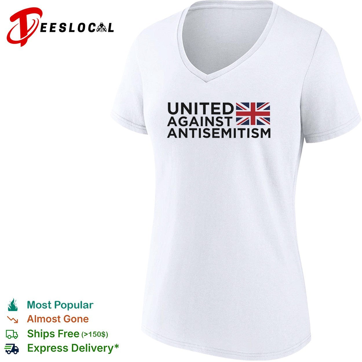 United Against Antisemitism UK flag anti-hate shirt