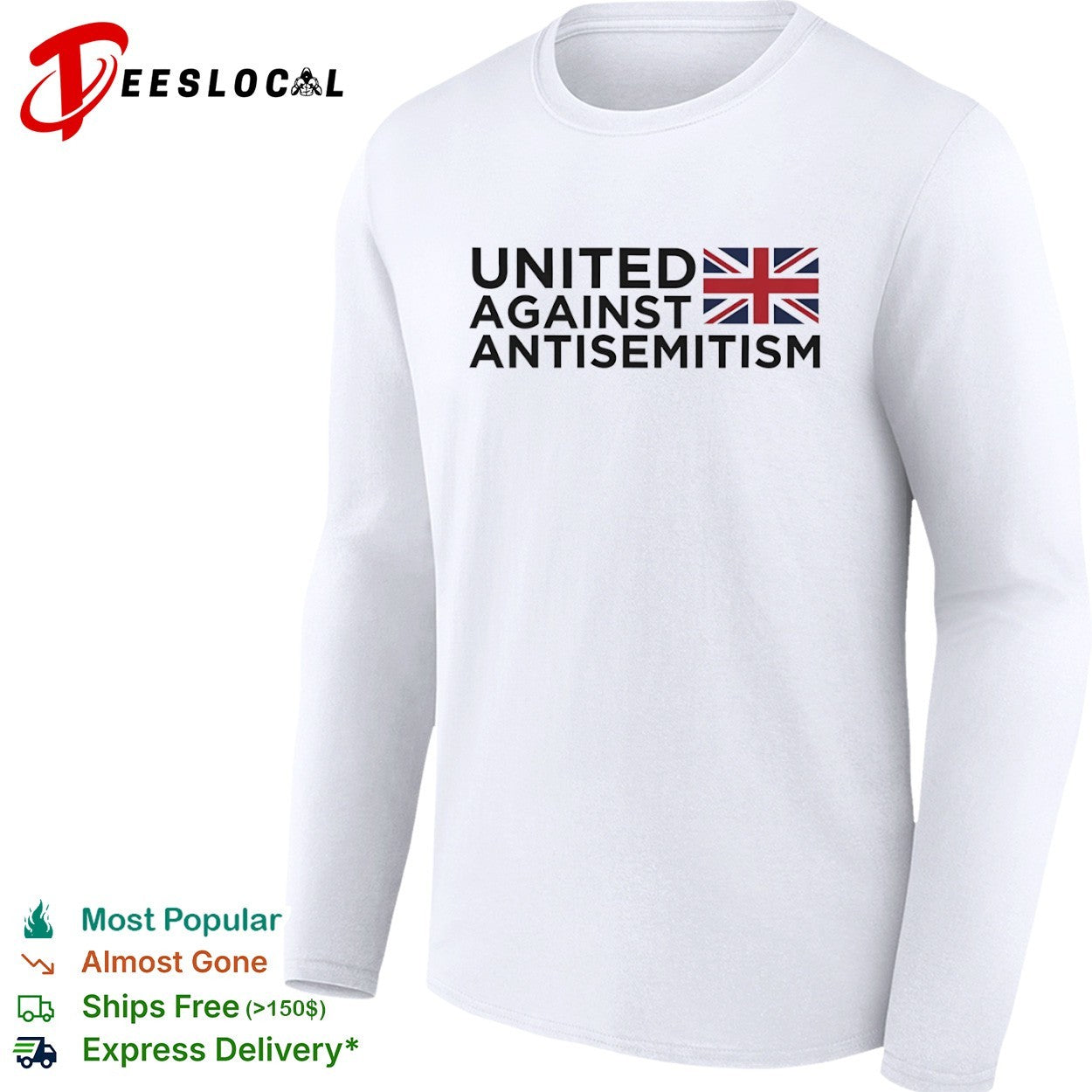 United Against Antisemitism UK flag anti-hate shirt