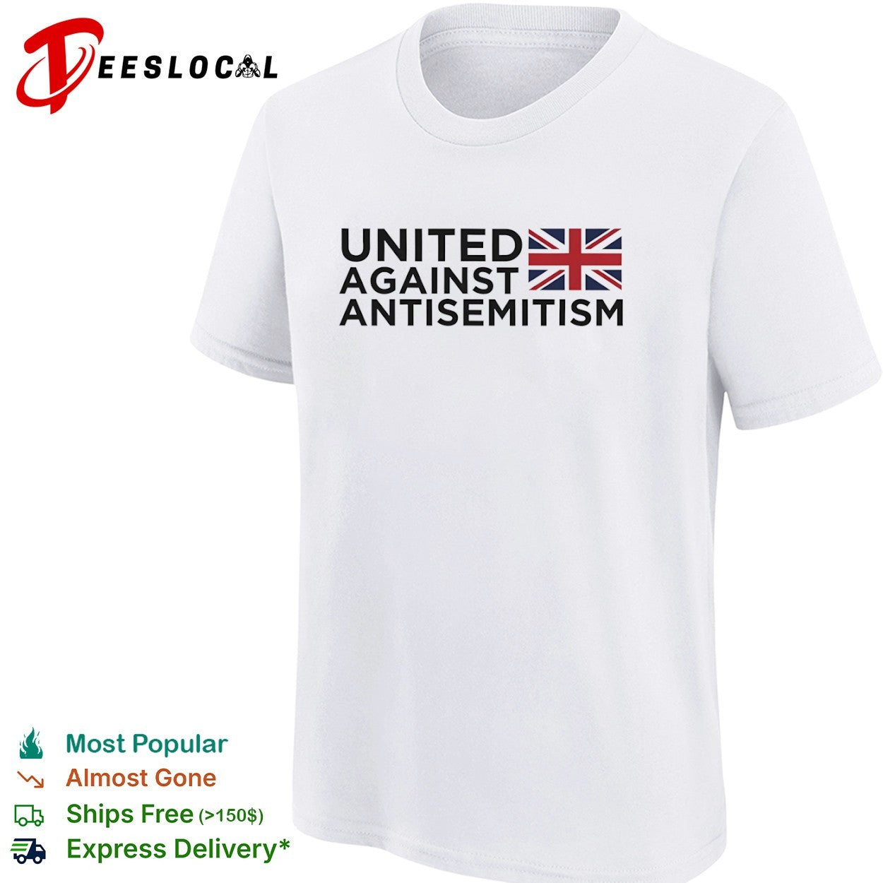 United Against Antisemitism UK flag anti-hate shirt