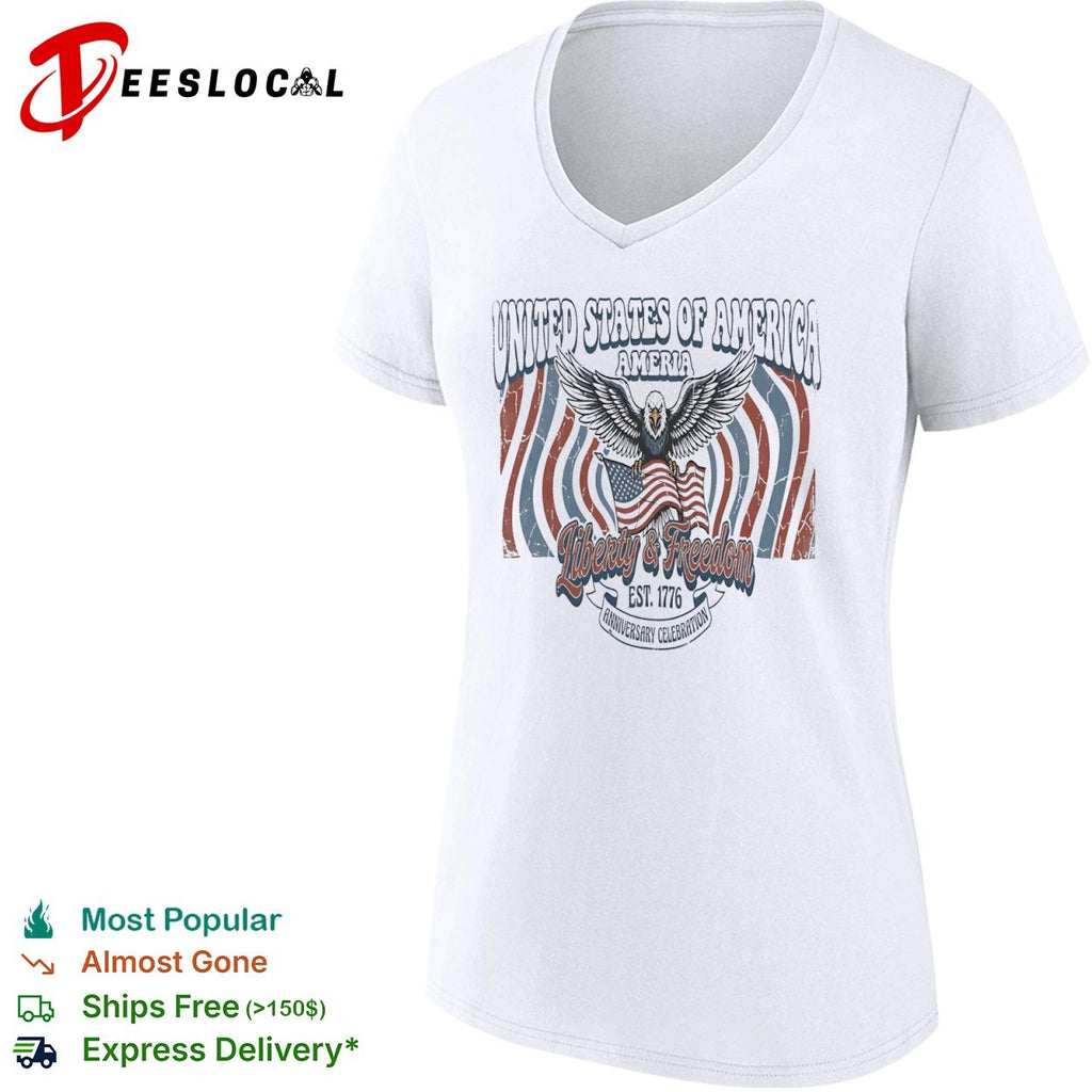 United States of America Ameria Liberty and Freedom Est 1776 Anniversary Celebration shirt