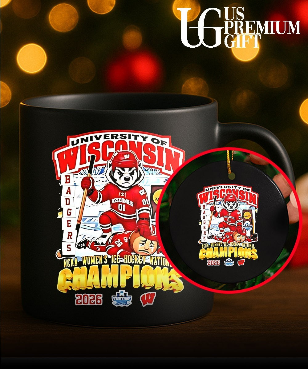 University Of Wisconsin Badgers NCAA Women’s Ice Hockey National Champions 2026 mascot shirt