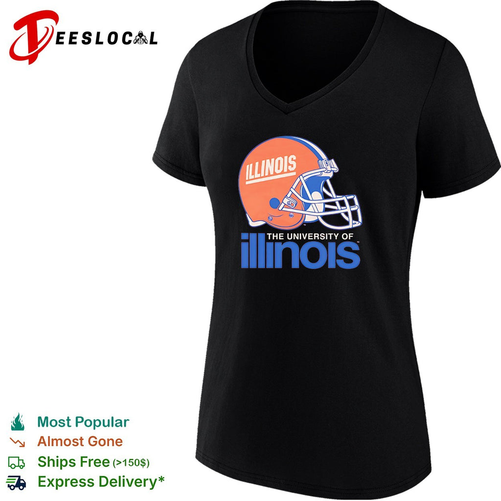 University of Illinois Fighting Illini football helmet team logo badge shirt