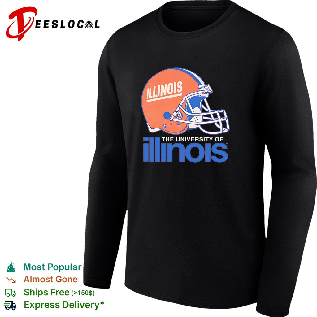 University of Illinois Fighting Illini football helmet team logo badge shirt