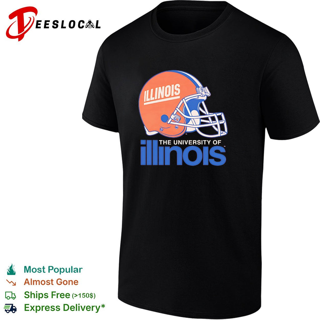 University of Illinois Fighting Illini football helmet team logo badge shirt