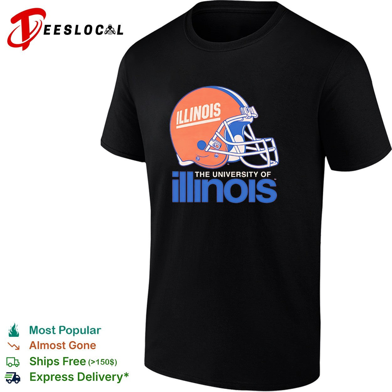 University of Illinois Fighting Illini football helmet team logo badge shirt
