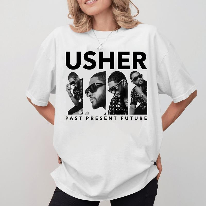 Usher world tour shirt Usher past present future world Tour shirt Usher t-shirt Usher fan merch Usher concert Usher gift...