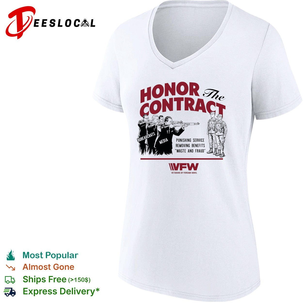 VFW honor the contract punishing service removing benefits shirt