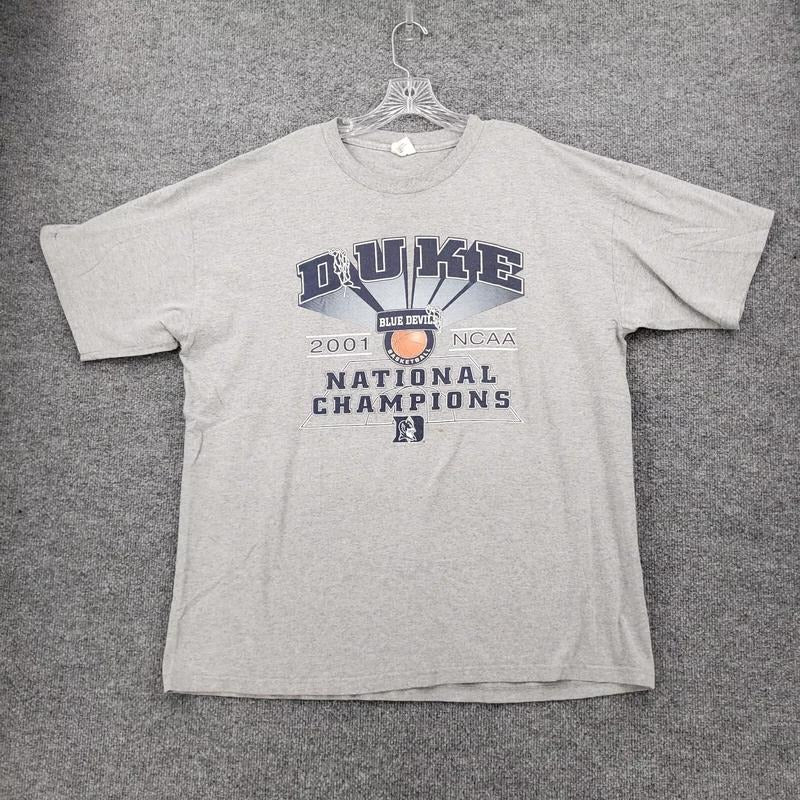 VINTAGE Duke Blue Devils T Shirt Men Gray 2001 National Champions TeeUnisex T-shirt Sweatshirt Hoodie 12 | HappyPodTees.com