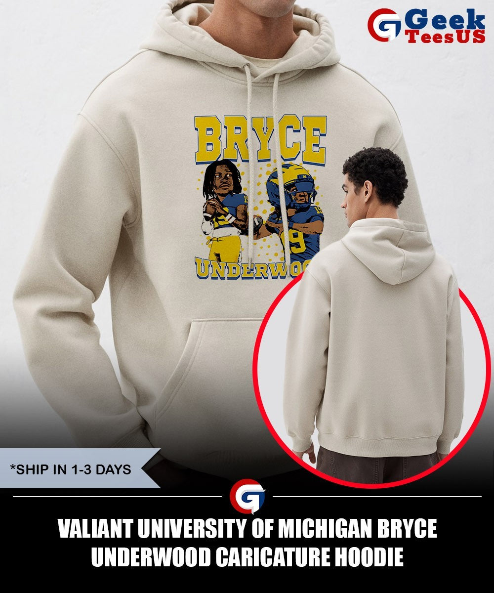 Valiant University of Michigan Bryce Underwood caricature shirt