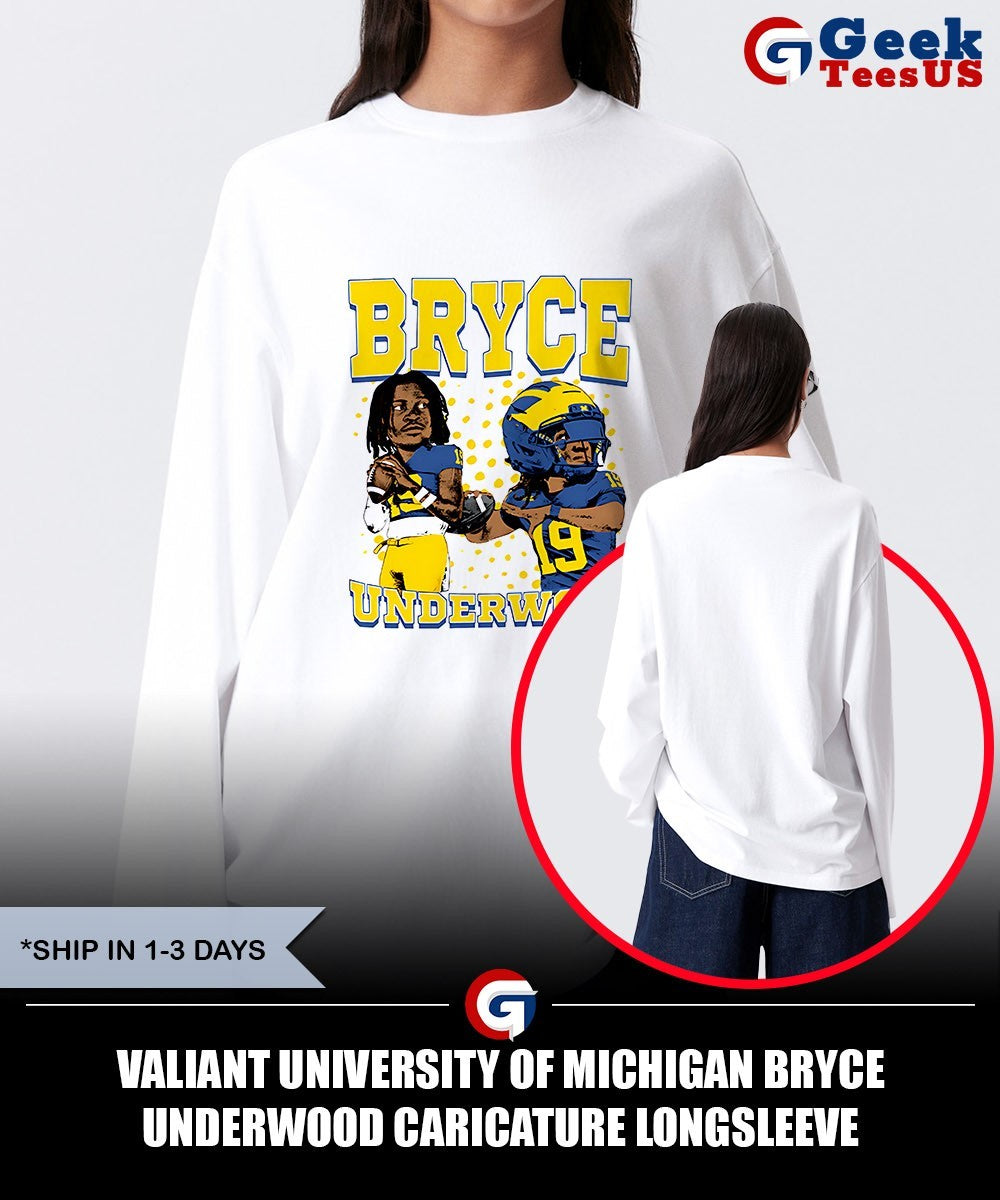 Valiant University of Michigan Bryce Underwood caricature shirt