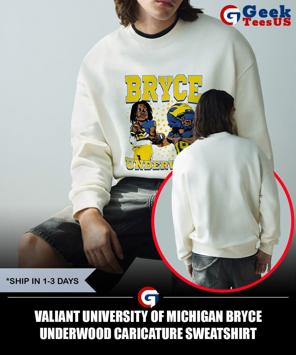 Valiant University of Michigan Bryce Underwood caricature shirt