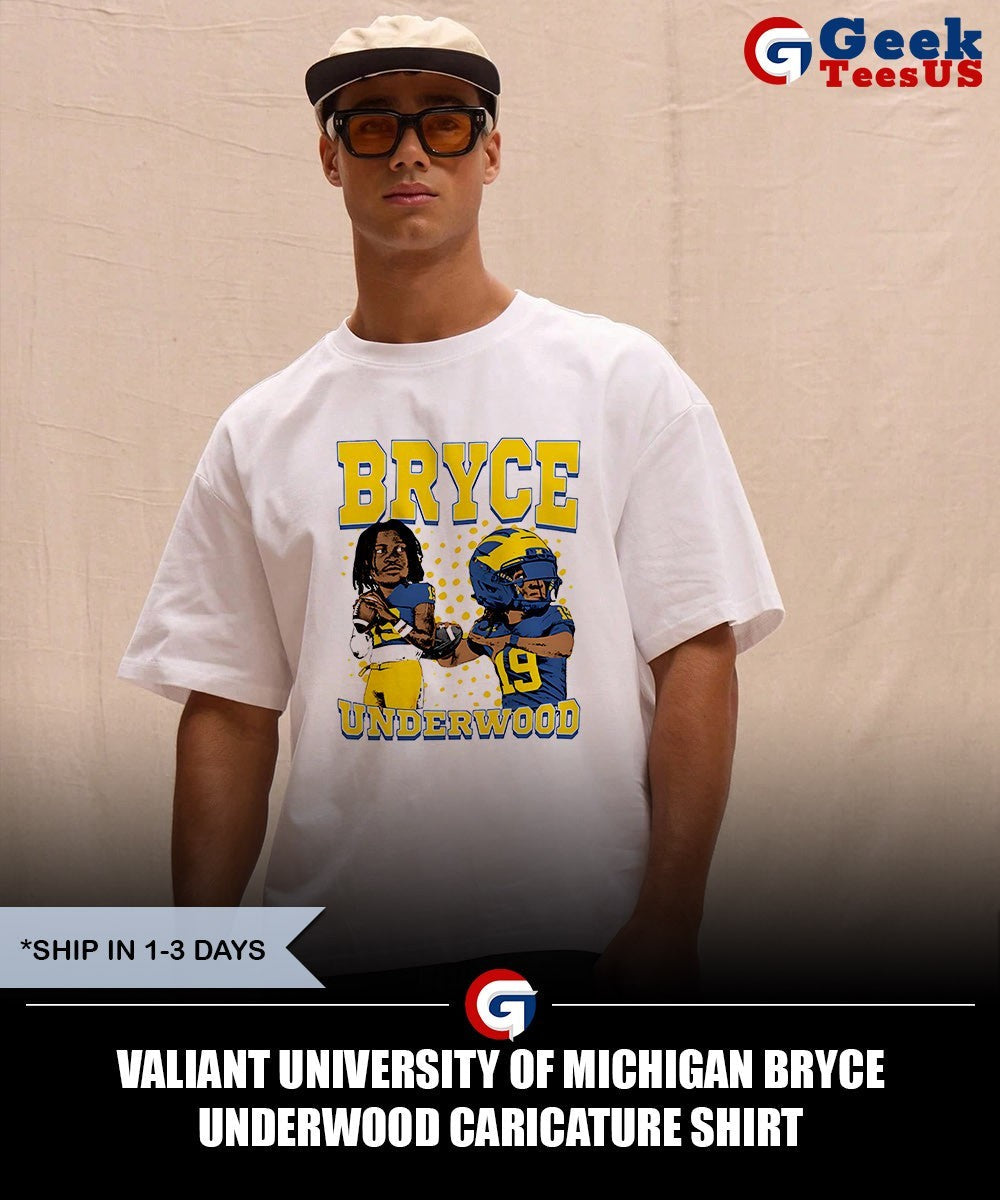 Valiant University of Michigan Bryce Underwood caricature shirt