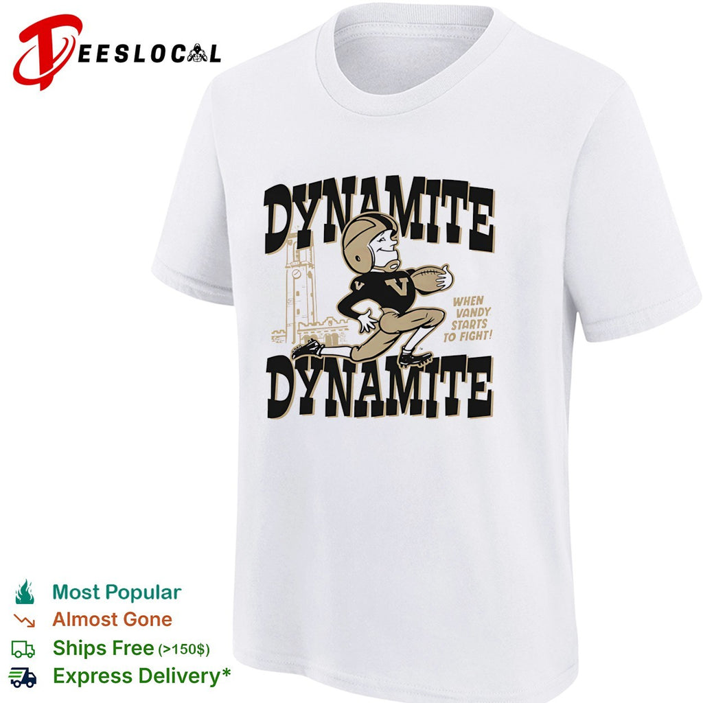 Vanderbilt Commodores dynamite mascot running with football fight song shirt