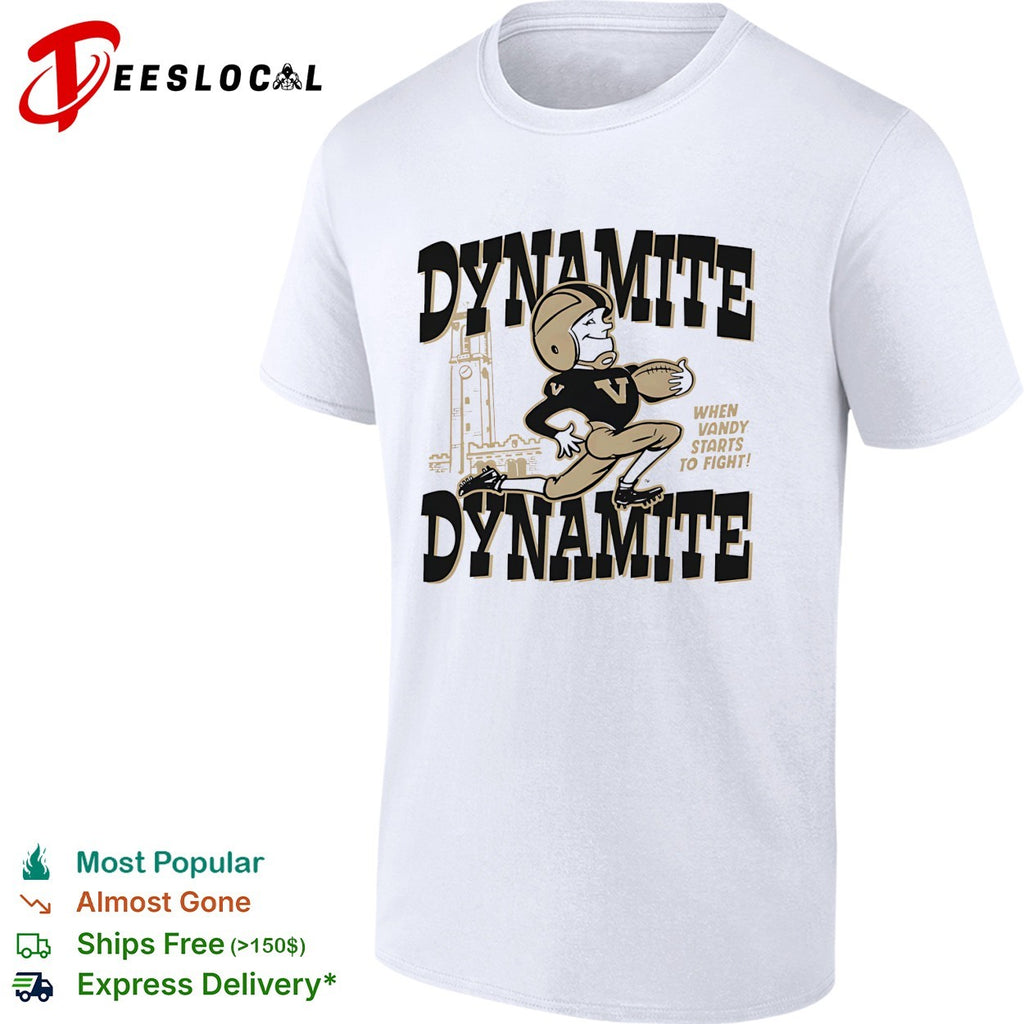 Vanderbilt Commodores dynamite mascot running with football fight song shirt