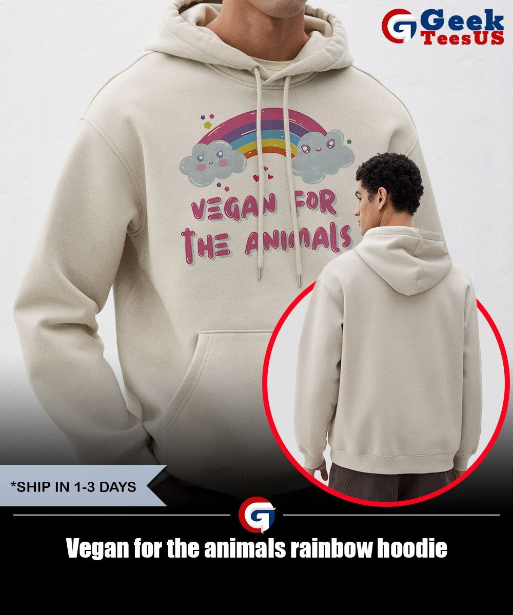 Vegan for the animals rainbow shirt