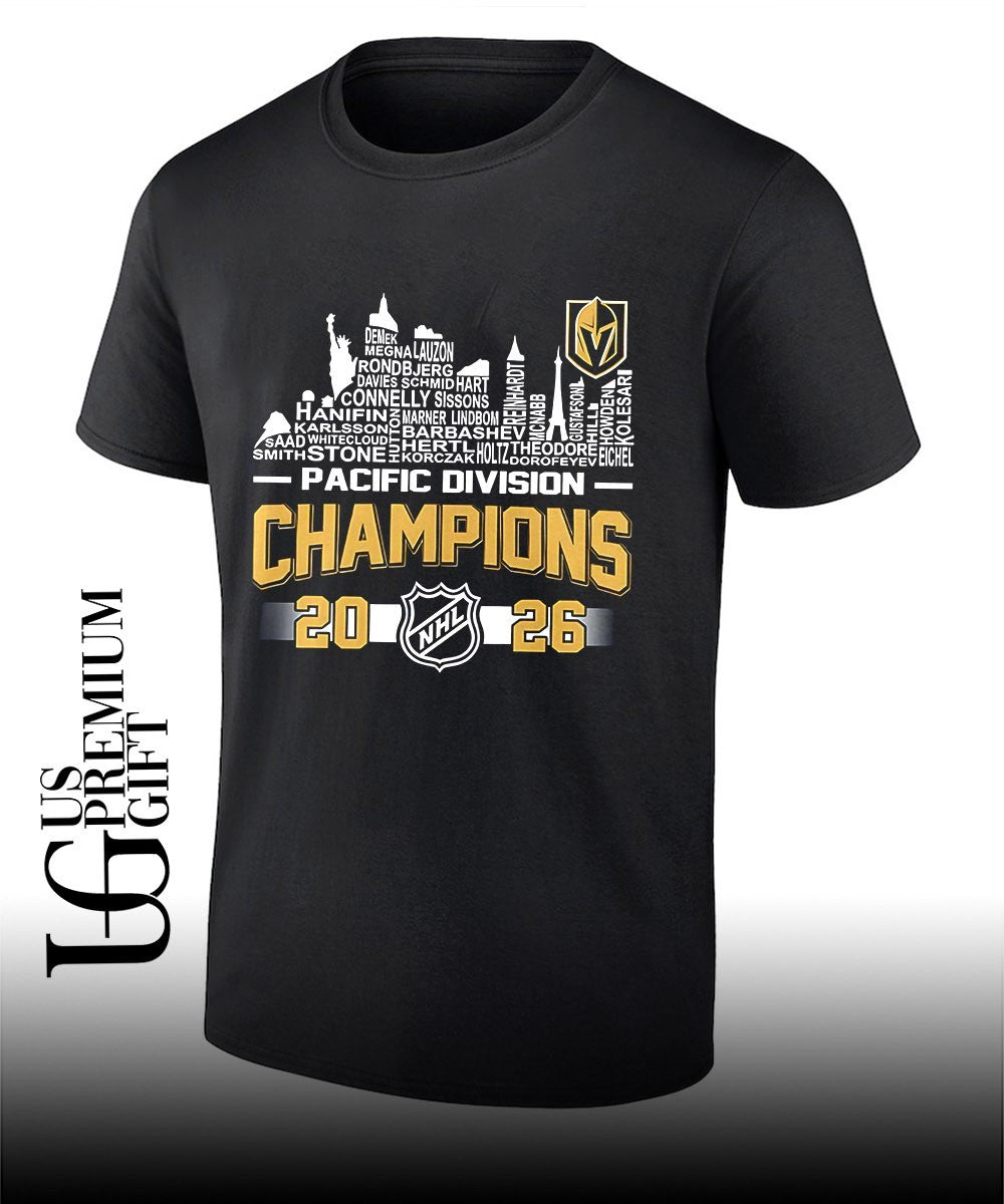 Vegas Golden Knights 2026 Pacific Division Champions Roster shirt