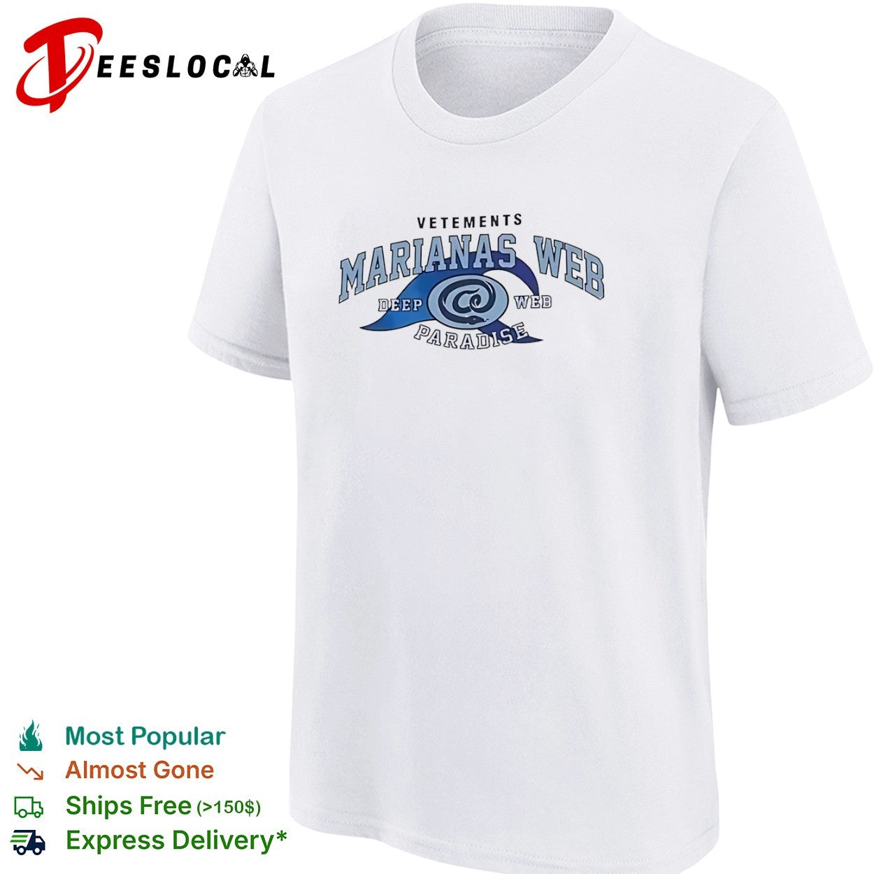 Vetements Marianas Web Deep Web Paradise shirt
