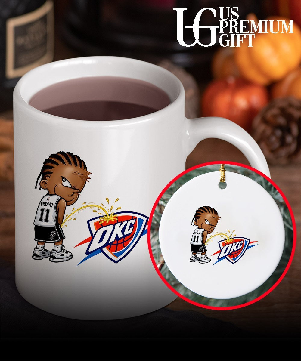 Victor Wembanyama San Antonio Spurs peeing on Oklahoma City Thunder logo shirt
