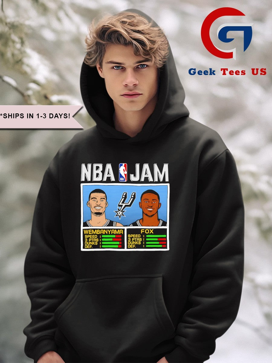 Victor Wembanyama and De’Aaron Fox San Antonio Spurs NBA Jam shirt
