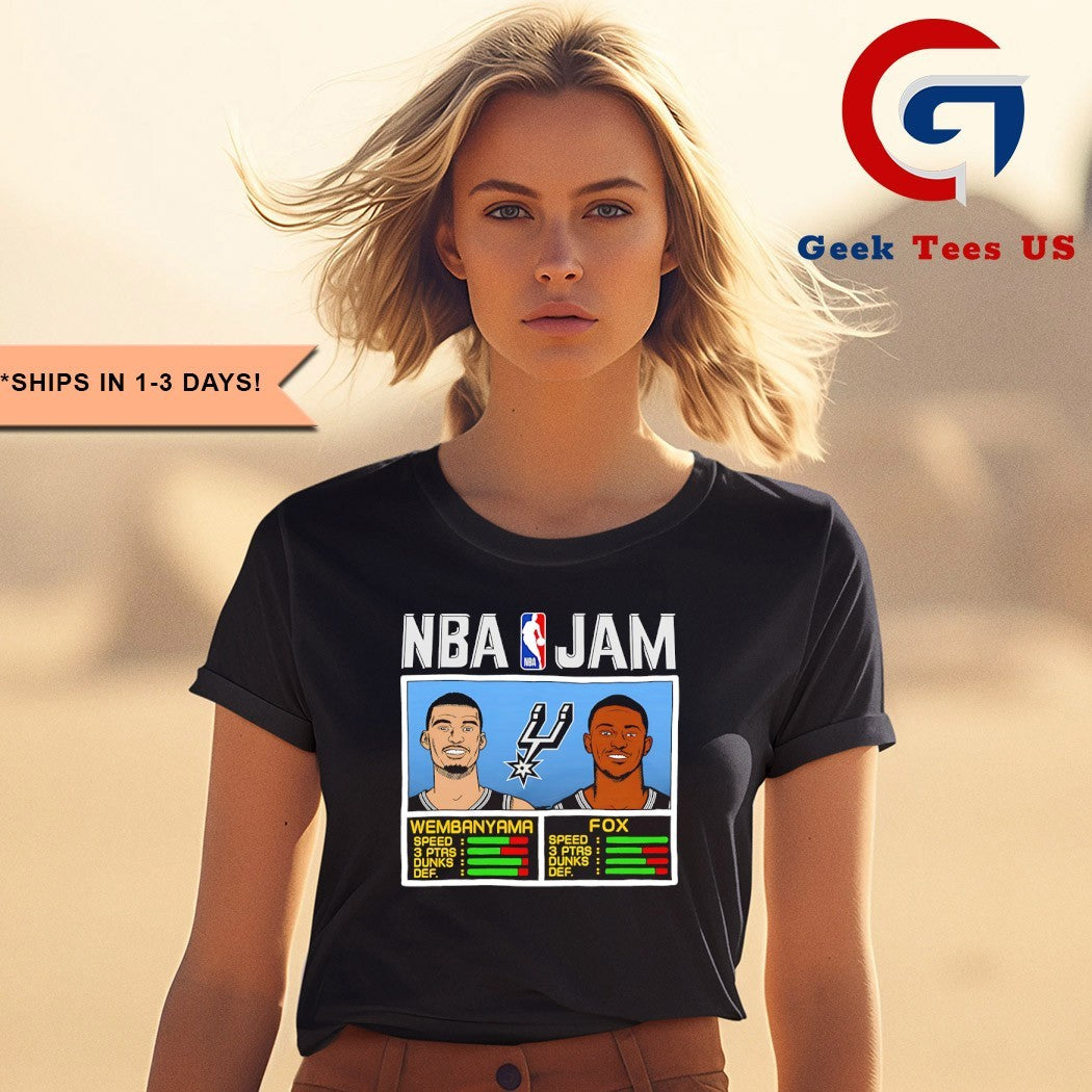 Victor Wembanyama and De’Aaron Fox San Antonio Spurs NBA Jam shirt