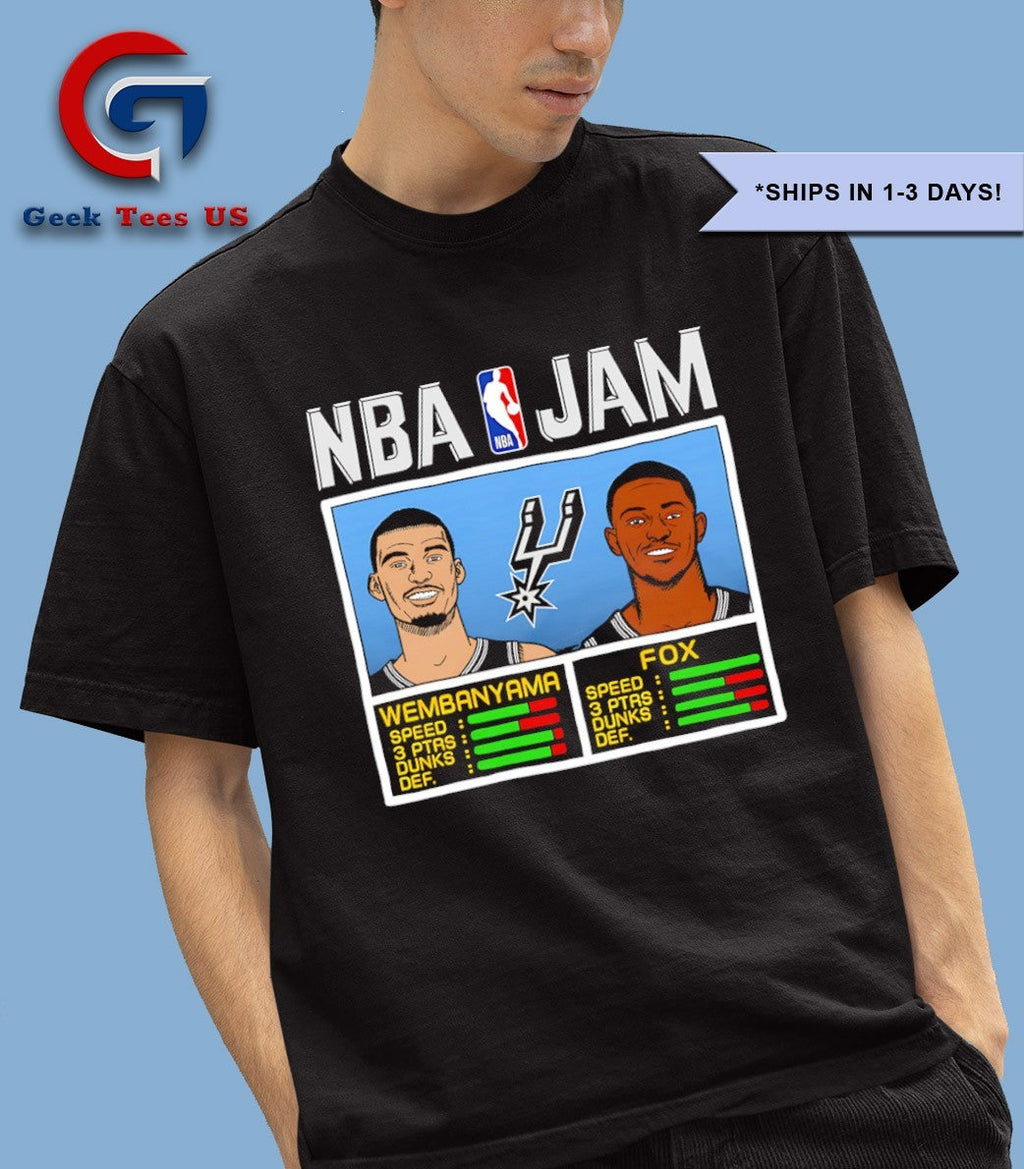 Victor Wembanyama and De’Aaron Fox San Antonio Spurs NBA Jam shirt