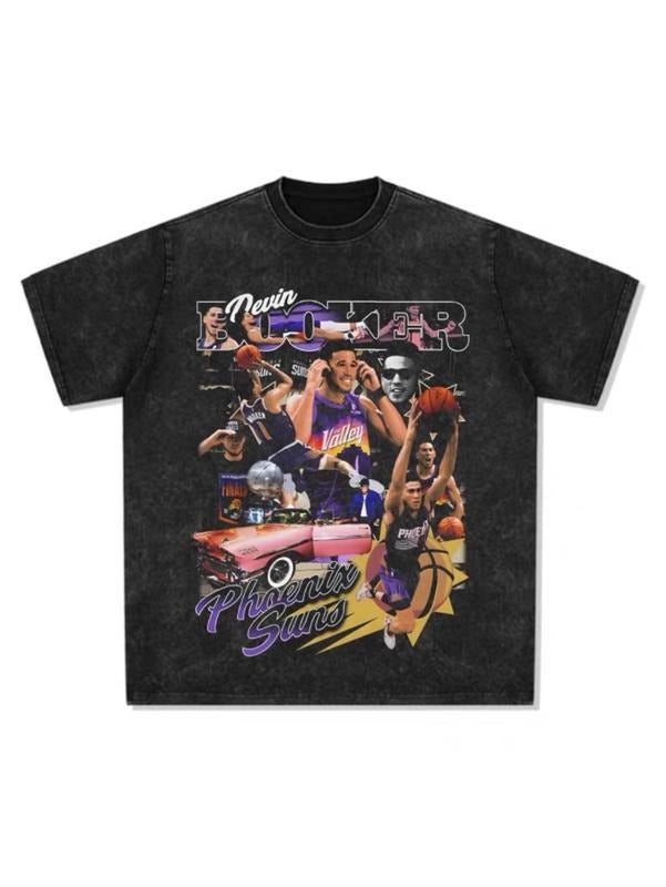 Vintage Basketball - Style Men's Crew - Neck T - Shirt, Gathering Suns Booker's Multi