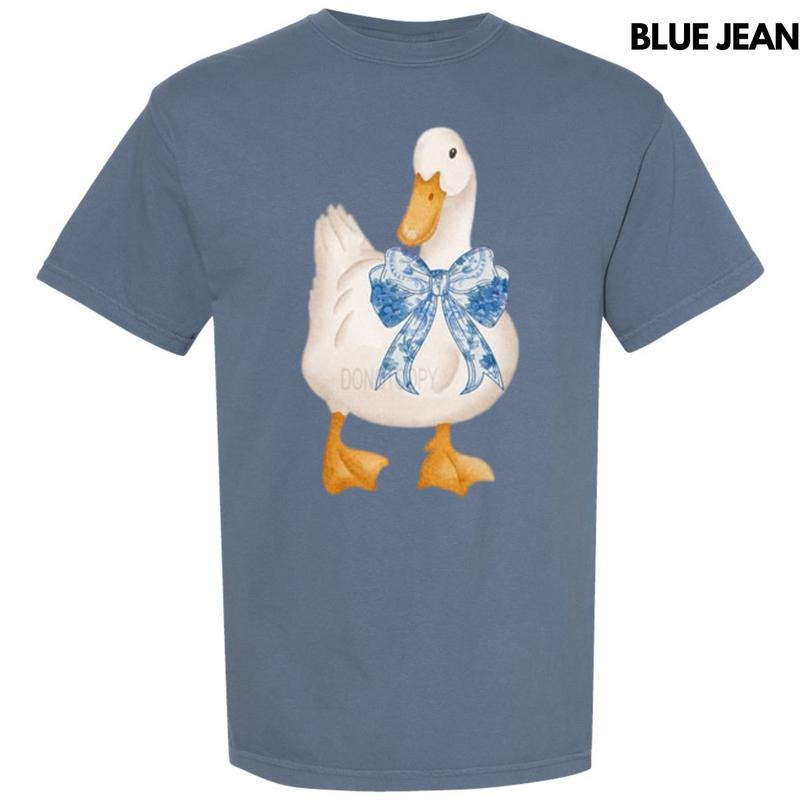 Vintage Goose Blue Bow Comfort Colors T-Shirt Hoodie, Sweatshirt | HappyPodTees.com