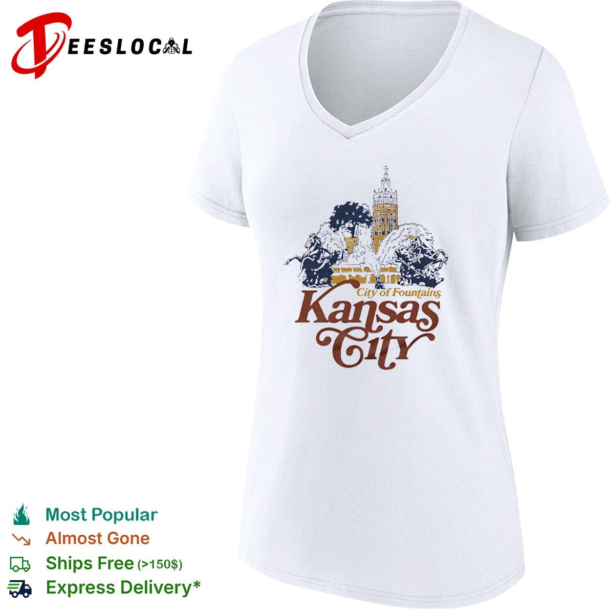 Vintage Kansas City City of Fountains Missouri shirt