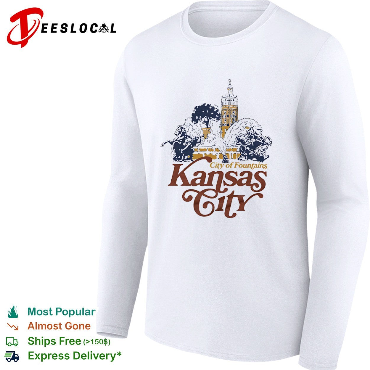 Vintage Kansas City City of Fountains Missouri shirt