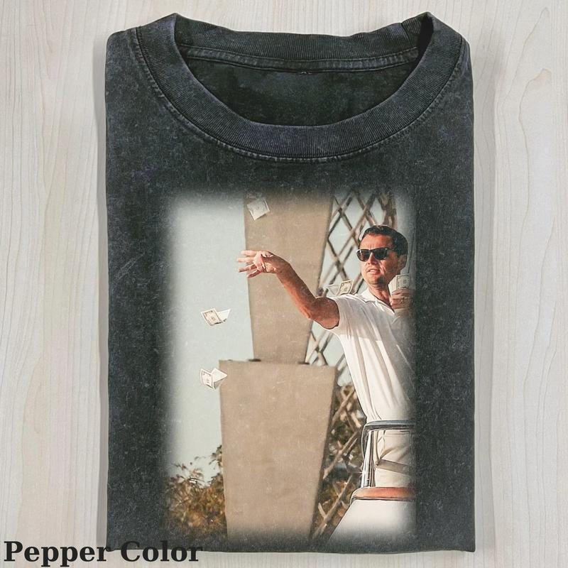 Vintage Leonardo Wolf of Wall Make it Rain Street T-shirt,The Wolf of Wall Street Unisex Tee Graphic, Funny The Wolf of...