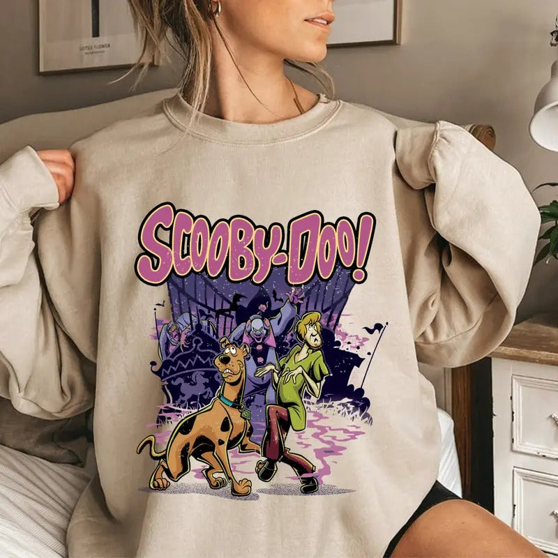 Vintage Scooby Doo Shirt, Retro Characters Movies Shirt, Horror Halloween Sweatshirt, Spooky Shirt Hoodie | HappyPodTees.com
