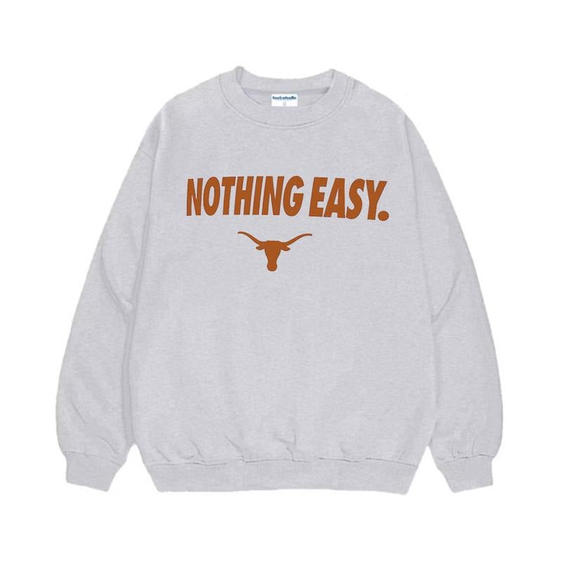 Vintage Texas Longhorns 2025 On-Court Bench Long Sleeve T-Shirt Sweatshirt Hooodie, Nothing Easy Basketball, Football...