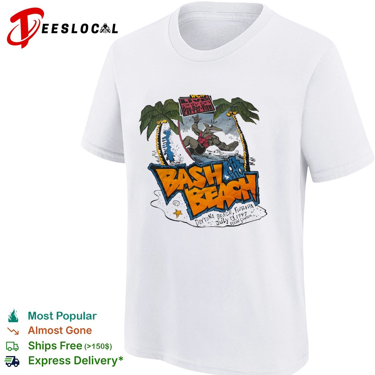 Vintage WCW Bash at the Beach 1997 Daytona Beach Event shirt