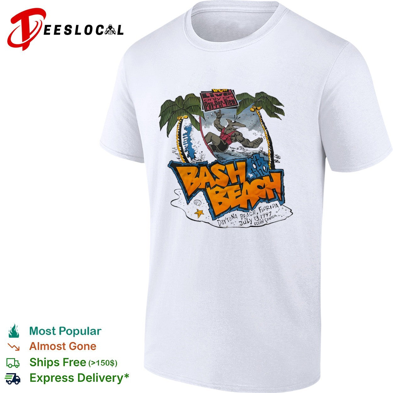 Vintage WCW Bash at the Beach 1997 Daytona Beach Event shirt