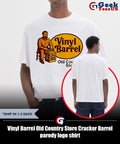 Vinyl Barrel Old Country Store Cracker Barrel parody logo shirt
