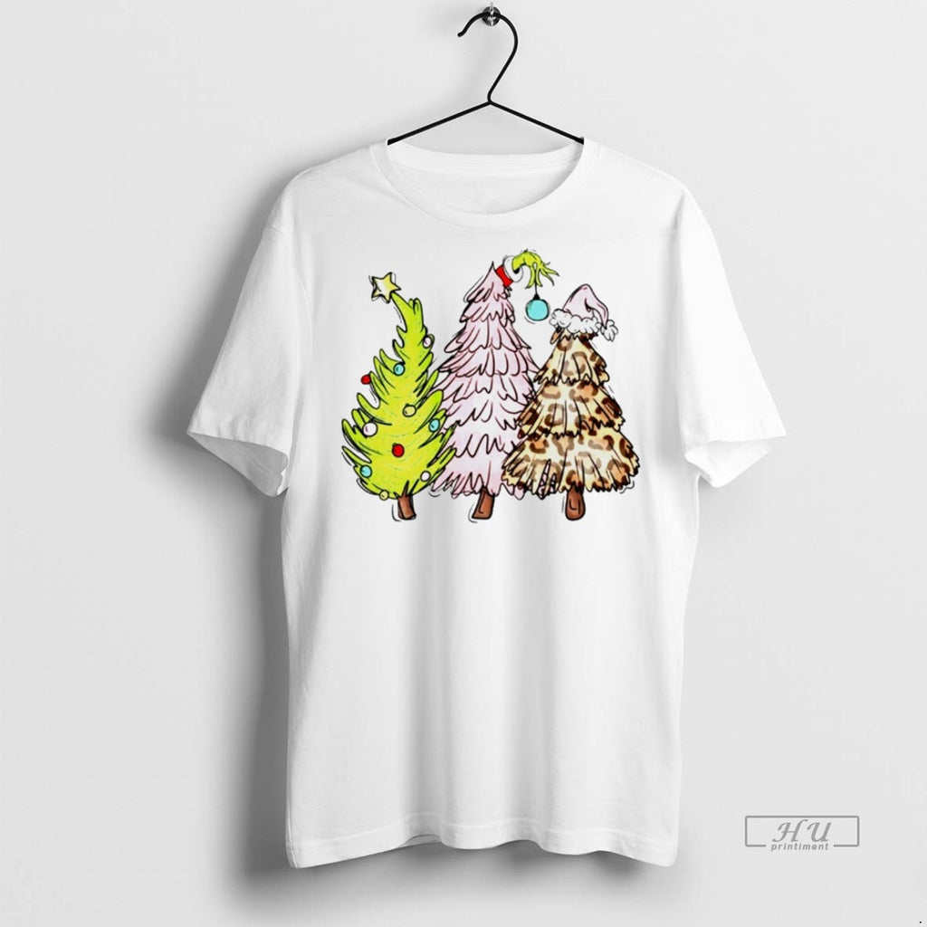 Viral Grinch Christmas Tree White Tee Shirt Sweater