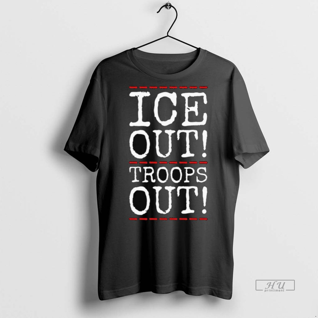 Viral Ice Out Troops Out Abolish Ice Anti Trump Long Sleve Tee Shirt Sweater