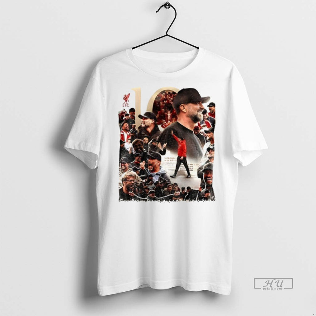 Viral Liverpool Fc X Jurgen Klopp 10th Anniversary Graphic Football Lover Tee Shirt Sweater