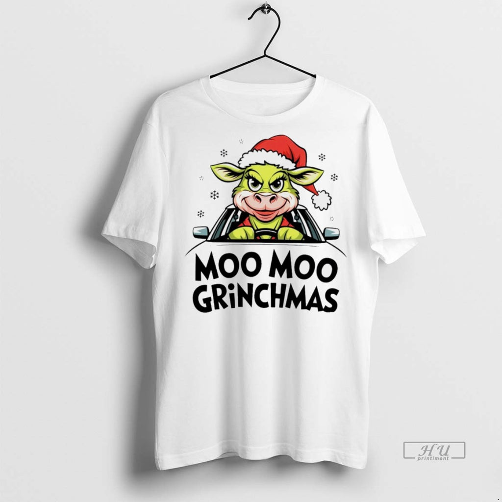 Viral Moo Moo Grinchmas Christmas White Tee Shirt Sweater