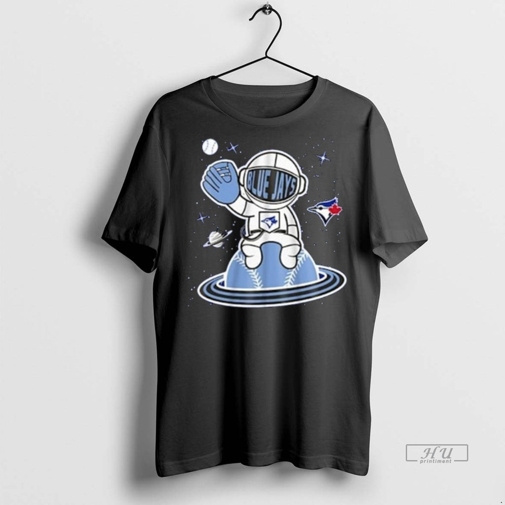 Viral Toronto Blue Jays Boys Blue Space Ball Long Sleve Tee Shirt Sweater