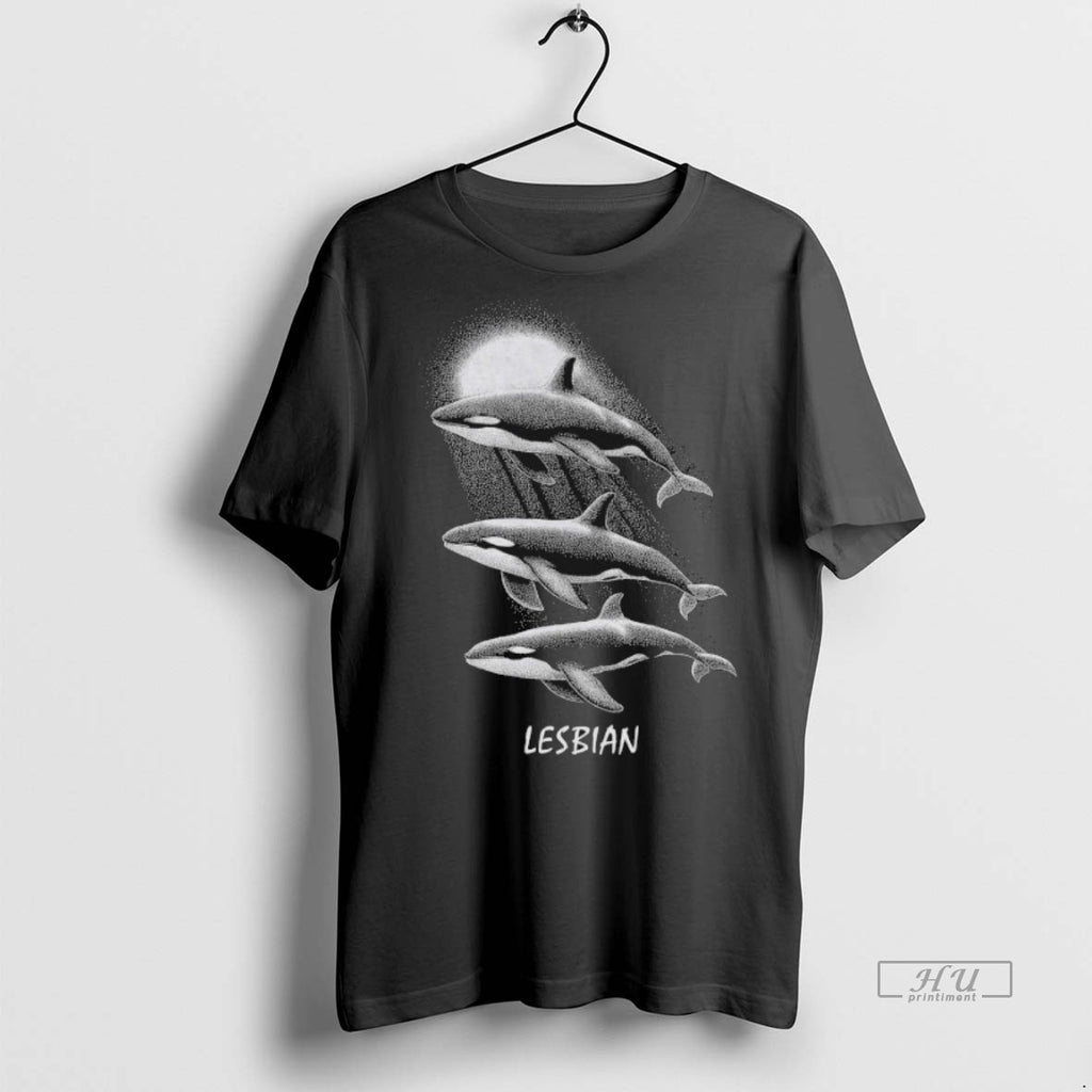 Viral Whales Swimming In The Moonlight Lesbian Tee Shirt Sweater