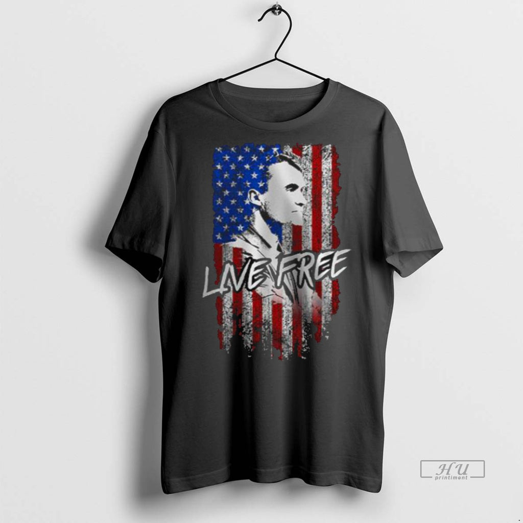 Viral Charlie Kirks Live Free Flag New Men Tee Shirt Sweater
