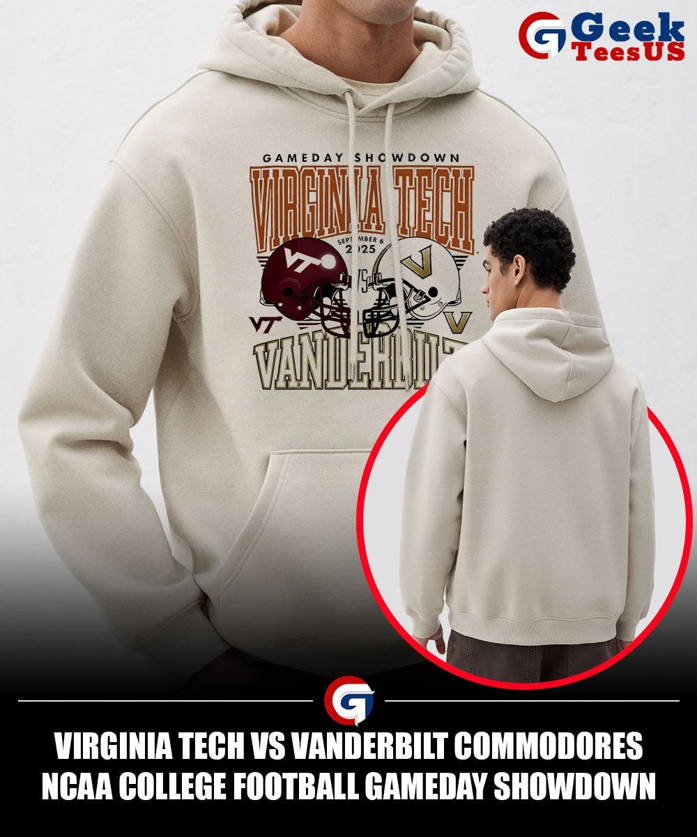 Virginia Tech vs Vanderbilt Commodores NCAA College Football Gameday Showdown 2025 helmet shirt