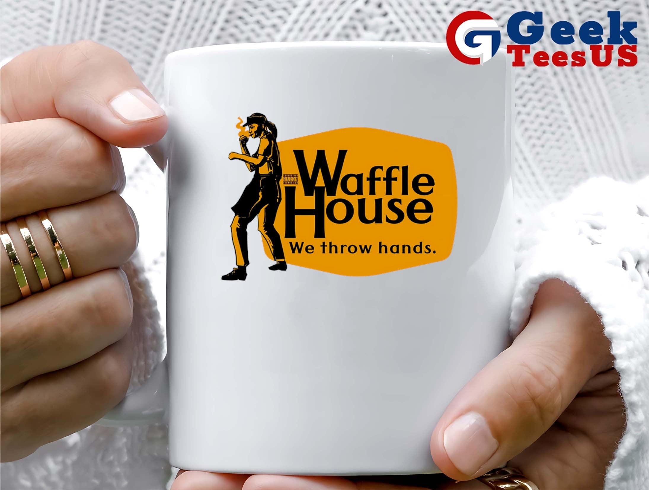 Waffle House we throw hands Cracker Barrel logo T-shirt