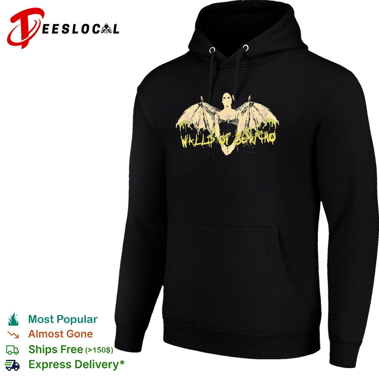 Walls of Jericho Winged Woman Band Hardcore shirt